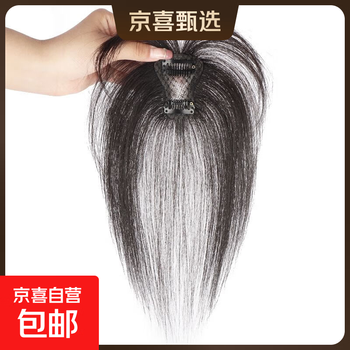 Bangs wig for women, head replacement, real hair, full human hair, high cranial crown, extra hair volume to cover white hair, french fake bangs, full real hair, 4*6 center parting, 25cm, dark brown