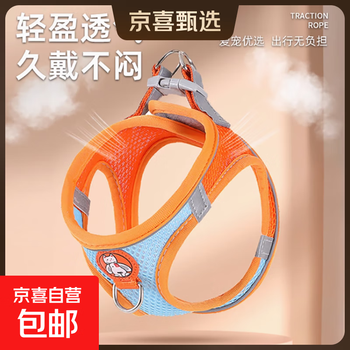 Cat leash to prevent escape, special cat leash, small dog harness, cat leash, pet leash, dog leash, orange blue, m size, recommended 6-12 catties
