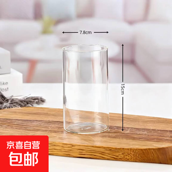 Glass vase transparent flower arrangement water-cultured monstera deliciosa hydroponic rich bamboo straight living room ornaments ins style high-end sense 15cm 7.8cm diameter