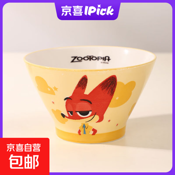 Disney children's cartoon bowl judy nick crazy zootopia new underglaze color rice bowl noodle bowl large capacity bowl nick hat bowl single