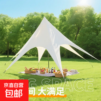 Single peak canopy octopus camp cloud top canopy tent camping canopy outdoor large sunscreen and rainproof encrypted beige single peak extra large size 12*12*5m