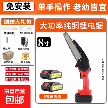New lightweight chainsaw rechargeable portable lithium-ion chain saw outdoor wireless small logging hand saw for tree cutting and pruning 8-inch sk5 standard model - 5 sections, two batteries and two chains