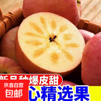 Fuji apple crisp and sweet shanxi red fuji yuncheng apple linyi fuji film bag red fuji crisp, sweet and juicy (70mm+) with box 1 jin net weight 0.8
