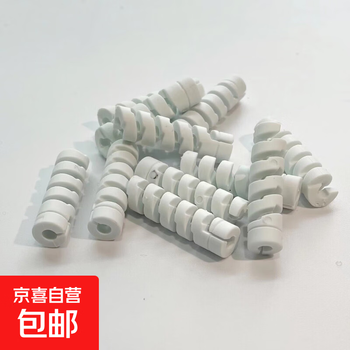 Data cable protective sleeve threaded short cable winder solid color headphone cable storage anti-breaking mobile phone charging cable universal data cable protective sleeve - white 8 pack