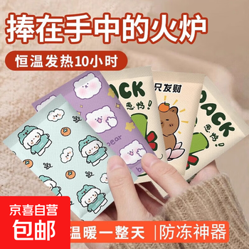 Hand warmer winter hand warmer cute cartoon constant warmer hand warmer student cold protection self-heating hand warmer creative accessory hand warmer-handheld-purple bear 5 pack