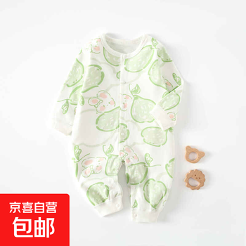 3-18 months baby onesie pure cotton round neck mid-open baby romper suit type a boneless close-fitting base layer yalitu 90cm
