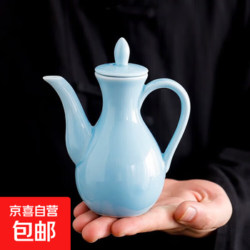 Mid-autumn festival gift ceramic wine set, white wine cup set, white wine spirits wine divider, wine set, portable ceramic wine set, beauty pot--single pot