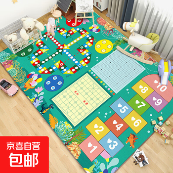 Puzzle parent-child game sports hopscotch carpet bedroom room kindergarten cartoon climbing floor mat flying chess mat qybr-2311 160*230cm (crystal velvet)