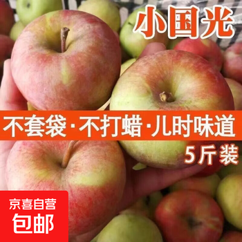 Guoguang little apple, a northeastern specialty old tree apple, straight-haired, sweet and juicy fruit for pregnant women and babies. the fruit comes in a box of about 9 jins, with a net weight of 8.2 jins.