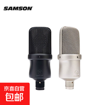 Samson gt1 large diaphragm condenser microphone 48v live recording dedicated sound card karaoke anchor microphone audio book black
