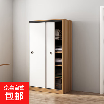 16 wardrobe bedroom sliding door simple wooden small wardrobe small apartment wardrobe modern sliding door wardrobe simple light white sliding door 0.8 meter single cabinet installation by yourself