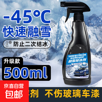 Car snow melting agent and deicing agent, car windshield deicing and snow removal, rapid deicing, snow melting and defrosting, special for winter, snow melting and deicing agent 500ml*2
