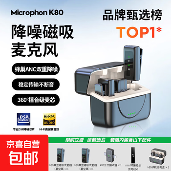 Lavalier microphone wireless double-headed lavalier microphone live recording equipment short video outdoor douyin karaoke eating and broadcasting professional noise reduction portable wireless microphone one to one flagship model one to two丨dual noise reduction丨plug and play丨magnetic clamping