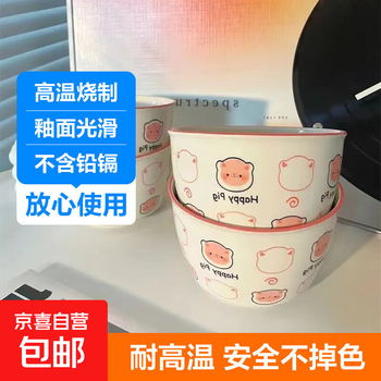 Underglaze color cute cartoon dishes set household underglaze color ceramic bowls and chopsticks plate tableware cute pig cute pig 2 bowls 2 spoons