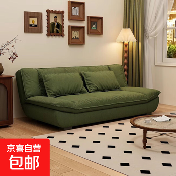 Sofa bed folding dual-purpose sailboat sofa 2026 new small apartment living room straight double fabric sofa dark green corduroy 2.0 meters four-seater