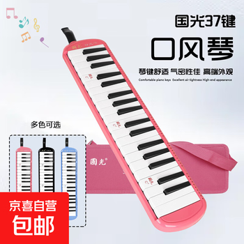 Guoguang mouth organ 37-key children's beginner student used for junior high school students classroom teaching special adult playing instrument blue 37-key soft cover mouth organ