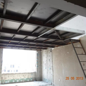 Building a steel structure loft bungalow with a second floor in beijing and shanghai, ceramsite cement loft partition decoration, welding loft platform