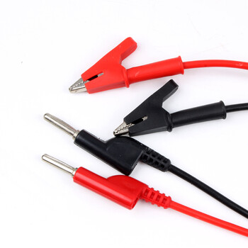 Kuaiqu dc power output line 10a silicone soft line 4mm banana plug alligator clip test line power test lead 10a silicone line alligator clip to banana plug