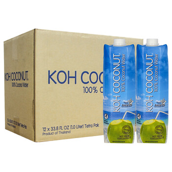 Kuyeyu thailand imported pure coconut water nfc drink 1l*12 bottles full box