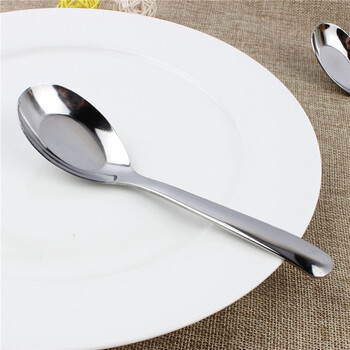 Xingyue thickened stainless steel flat-bottomed spoon, old-fashioned wonton spoon, dumpling spoon, drinking spoon, smooth stainless steel spoon, children's rice spoon, 2 pieces/large flat-bottomed spoon, 304 models