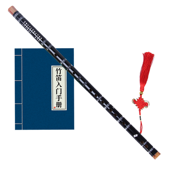 Shuhuai musical instrument (shuhuai) shuhuai exquisite beginner's one-piece transverse flute bitter bamboo flute with instruction, zero-based entry-level adult and children's musical instrument one-piece e key black