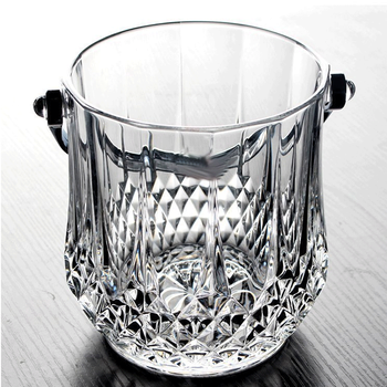 Kbox large crystal glass champagne ice bucket bar ktv ice cube diamond with handle ice clip single aobo engraved ice bucket color box (with handle ice clip)