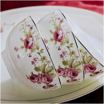 Jinqiutang jingdezhen ceramics household bone china tableware sets bowls and plate nordic microwave oven wedding gift porcelain