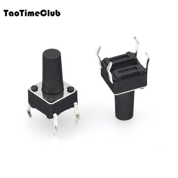 Taotimeclub 6*6 micro switch key switch tactile switch 4-leg vertical 6*6*10.5 (50 pcs)