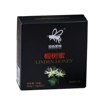 Spring black bee honey, black bee linden honey, strips of crystallized honey 10g*20 strips/box