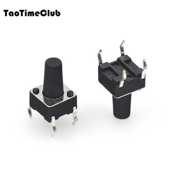 Taotimeclub 6*6 micro switch key switch tactile switch 4-pin vertical 6*6*10 (50 pieces)