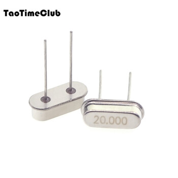 Taotimeclub quartz crystal oscillator plug-in two-pin hc-49s passive clock crystal 3.579545mhz-40mhz 20mhz plug-in two-pin (5 pieces)