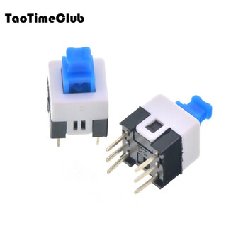 Taotimeclub push button switch 5.8*5.8-8.5*8.5mm self-locking lockless switch 10 7*7mm self-locking switch double row/6 feet (10 pcs)