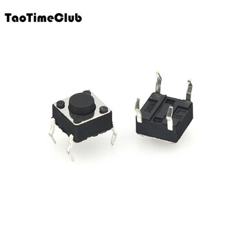 Taotimeclub 6*6 micro switch key switch tactile switch 4-leg vertical 6*6*4.3 (50 pcs)