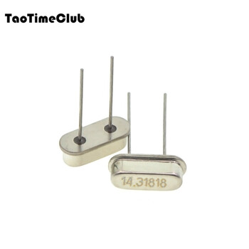 Taotimeclub quartz crystal oscillator plug-in two-pin hc-49s passive clock crystal 3.579545mhz-40mhz 14.31818m plug-in two-pin (5 pieces)