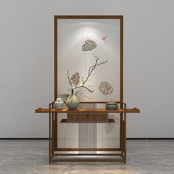 Minbao modern chinese style simple screen partition living room bedroom study foyer solid wood entrance block feng shui seat screen combination pinus sylvestris 80*180cm (individual screen