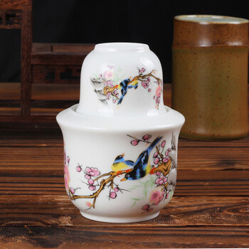 Lichen jingdezhen ceramic wine warmer flask wine glass wine set large size 250ml