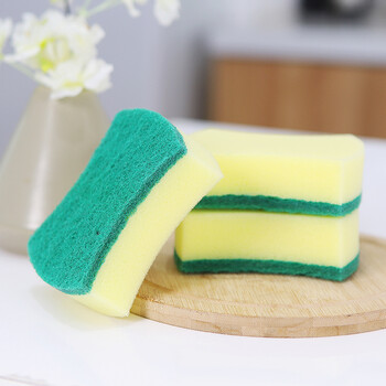Fangcaodi waist-shaped sponge scouring pad kitchen dishwashing pot non-stick dishwashing cloth cotton rag double-sided sponge wipe 5 pieces