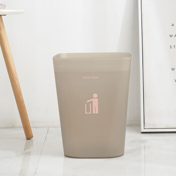 Feida sanhe square trash can without cover home living room bedroom trash basket frosted creative modern simple nordic toilet paper basket large size 11.8l gray