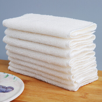 Fangcaodi bamboo fiber double-layer dish towel dishcloth housekeeping cleaning towel absorbent cleaning rag 6 pieces 23*18cm