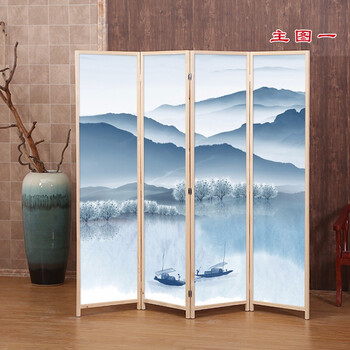 Xianglang new chinese style solid wood screen partition folding screen seat screen home living room removable folding bedroom study living room hotel main picture 1 1.8 meters high x 0.5 meters wide one fan