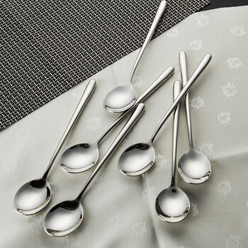 Long-lasting 304 stainless steel spoon, korean-style spoon, long-handled soup spoon for eating claypot rice, children's table spoon for eating watermelon, 3-pack