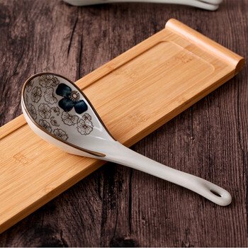 Lichen ceramic large spoon underglaze color tableware japanese style lan fugui