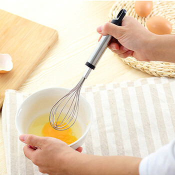 Feitmeilai kitchen gadgets metal egg beater manual egg beater egg stirrer household egg beater to stir eggs large (24*5cm)