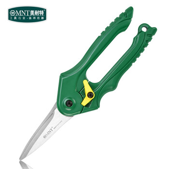 Minite curved handle scissors stainless steel electrician scissors electronic cable trough scissors iron leather plastic household gardening scissors stainless steel scissors mnt331303