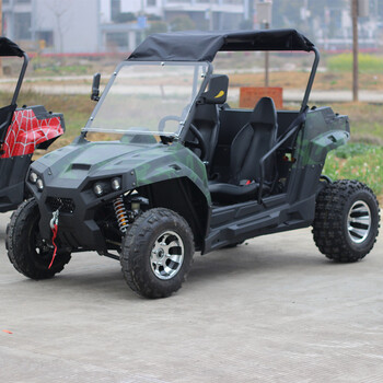 Two-seater four-wheel atv, farmer's vehicle, all-terrain vehicle, off-road motorcycle, wuji 200cc oil-cooled go-kart steering wheel roof, package six (200cc oil-cooled)