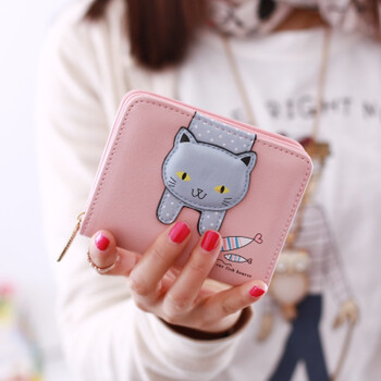 Changyin children's wallet primary school girl short wallet cartoon cat cute korean princess mini pink
