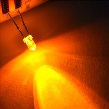 Taotimeclub led light-emitting diode 3mm round head white hair yellow light slightly orange lamp beads (10 pieces)