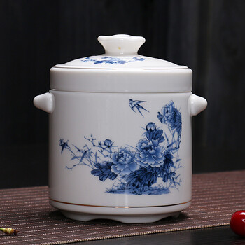Songhui ceramic stew pot, high-end lean meat and ribs stew pot, double ear and double lid water-proof bird's nest soup pot, pure white soup pot, orchid peony stew 600ml