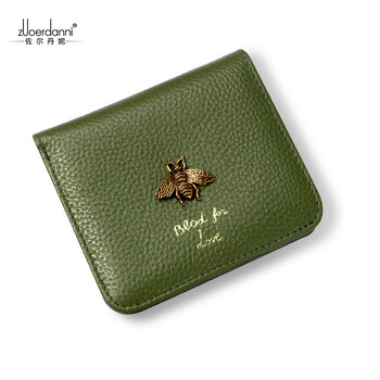 Zordani wallet women's new short style little bee small wallet student first layer cowhide women's card holder wallet 7016 green