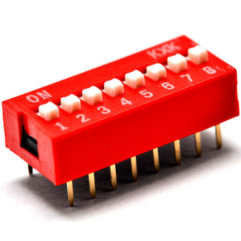 Taotimeclub 8p dip switch flat dip switch 8-bit dip switch pitch 2.54mm red